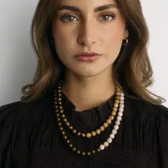 LOUNGE - Collar Mujer Borlas Bicolor
