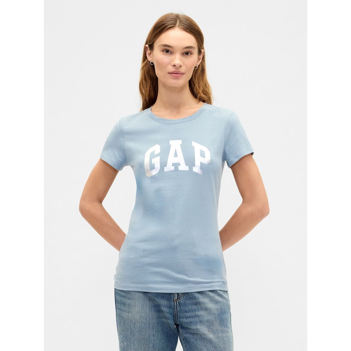 GAP - Polera Mujer Gap Manga Corta Logo Azul