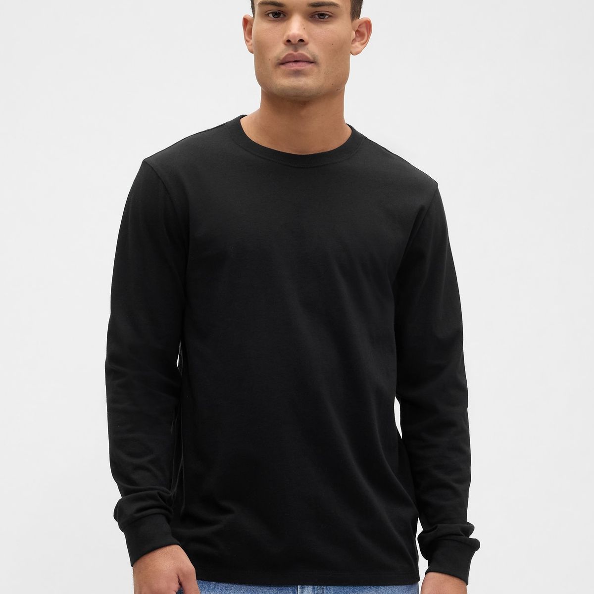 GAP - Polera Hombre Manga Larga Crew Negro Gap