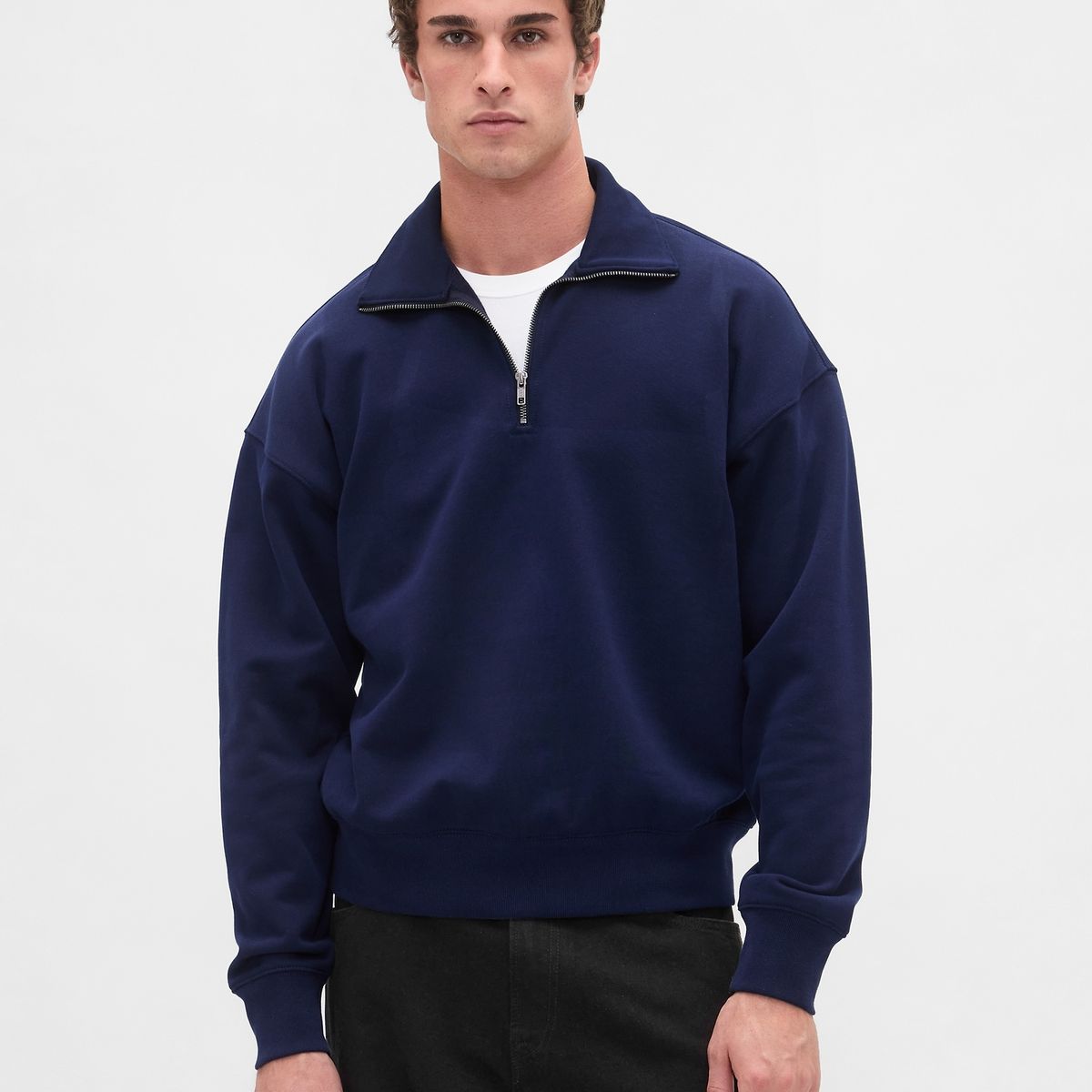 GAP - Polerón Hombre Half Zip Azul Gap