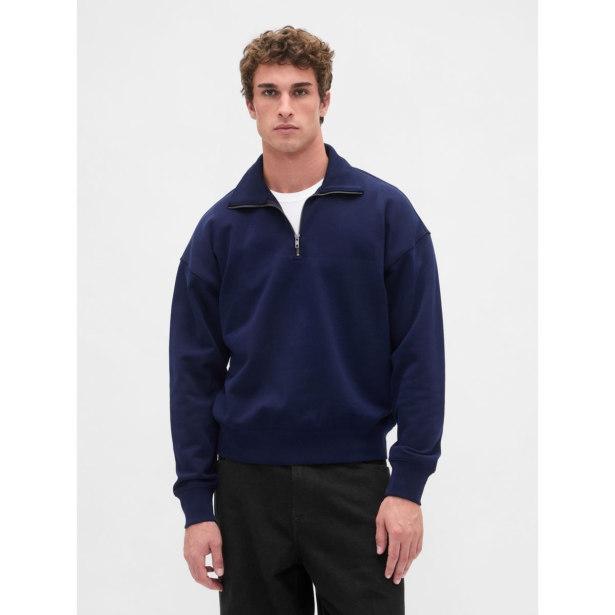 GAP - Polerón Hombre Half Zip Azul Gap