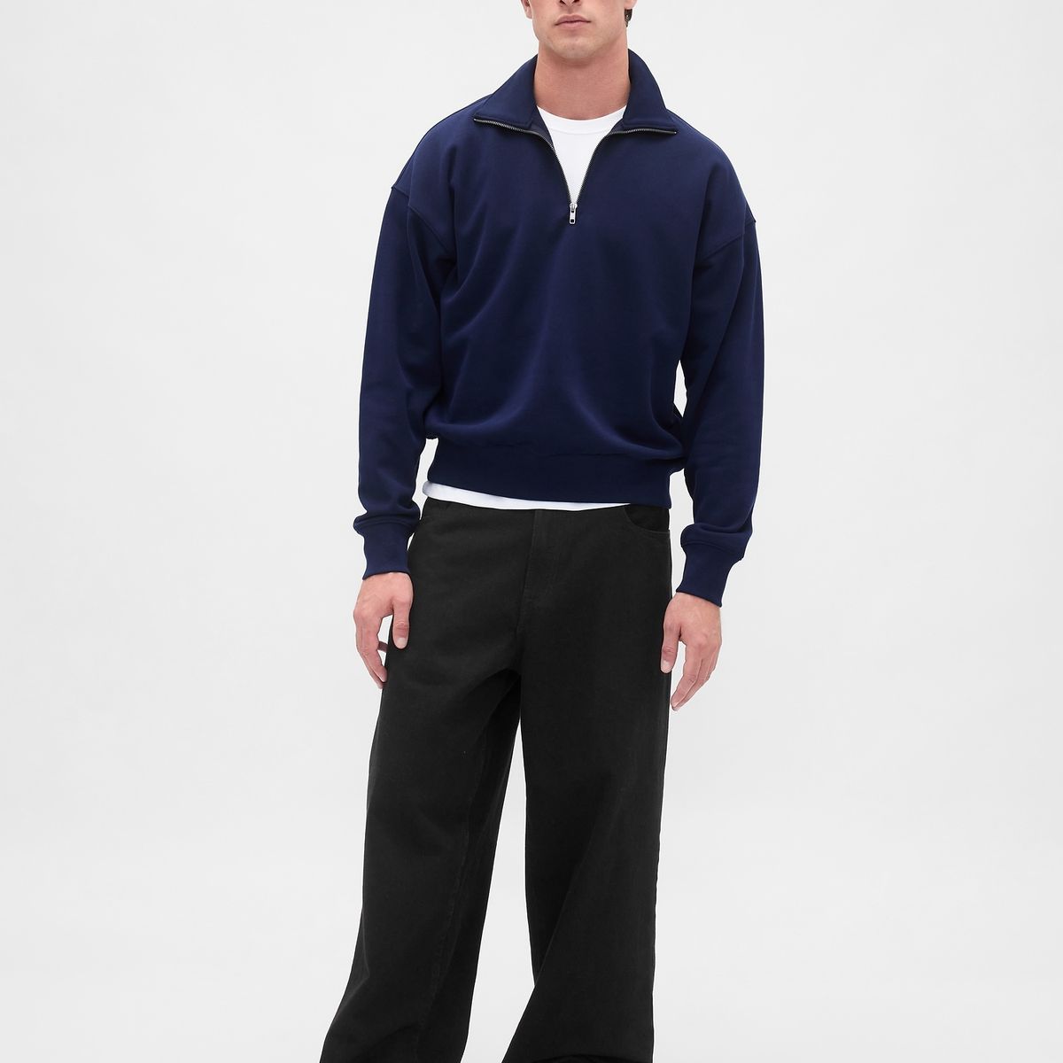 GAP - Polerón Hombre Half Zip Azul Gap