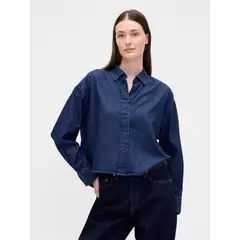 GAP - Blusa Mujer Manga Larga Azul