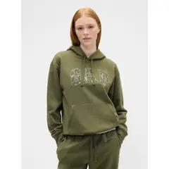 GAP - Polerón Mujer Con Gorro Sin Cierre Logo Verde