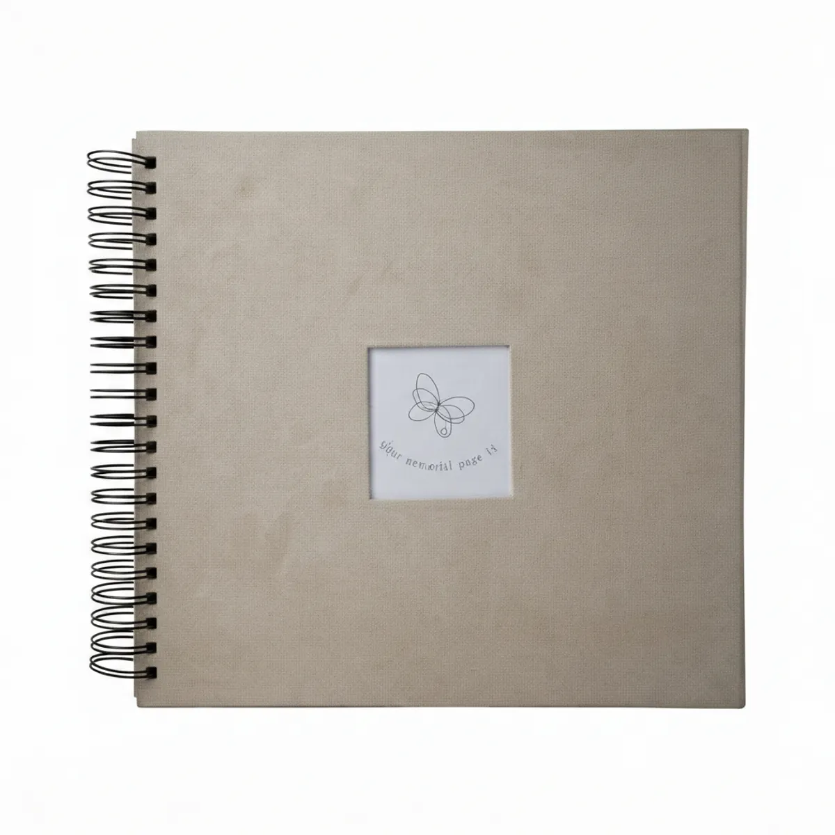 GENERICO - Álbum de Fotos Scrapbook Grande 30x34cm Beige - Hojas Negras