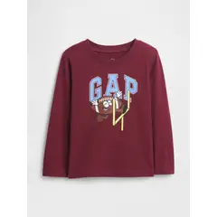 GAP - Polera Toddler Niño Manga Larga Graficas Rojo