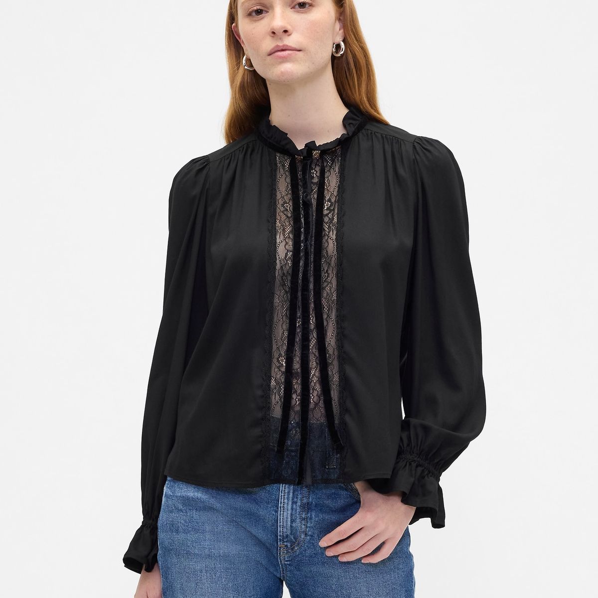 GAP - Blusa Mujer Gap Manga Larga Negro