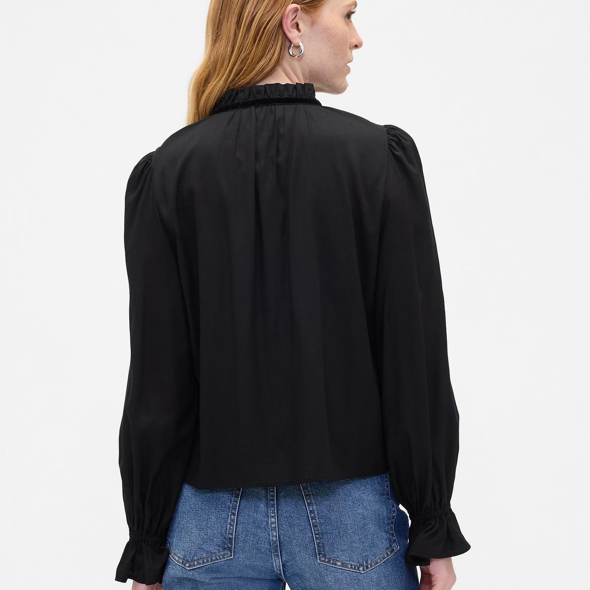 GAP - Blusa Mujer Gap Manga Larga Negro