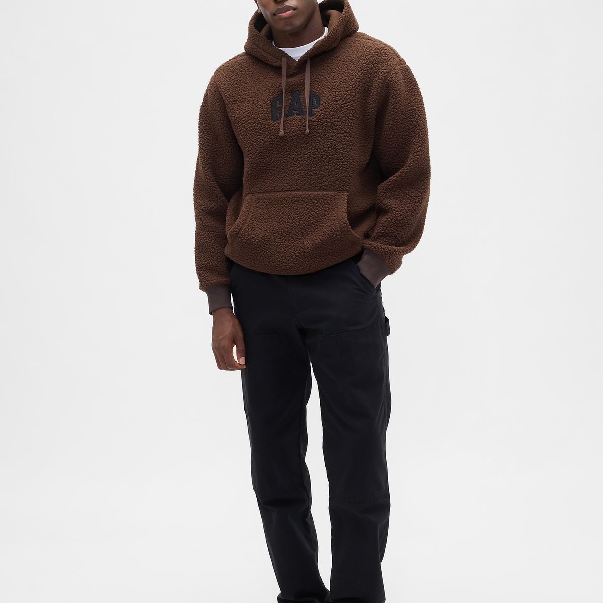 GAP - Polerón Hombre Con Gorro Sin Cierre Logo Café Gap