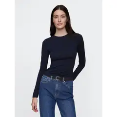 GAP - Polera Mujer Manga Larga Crew Azul