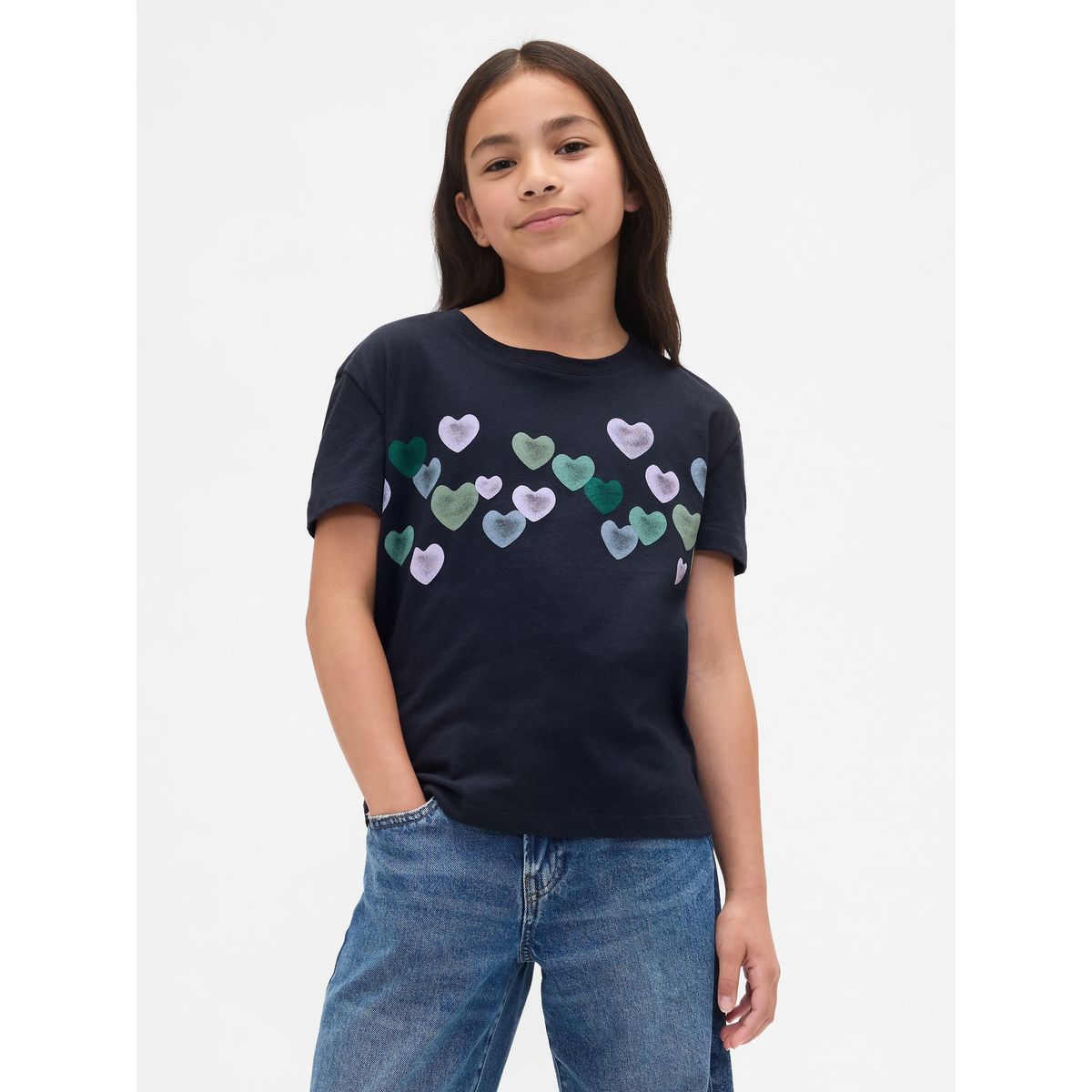 GAP - Polera Niña Gap Manga Corta Graficas Azul