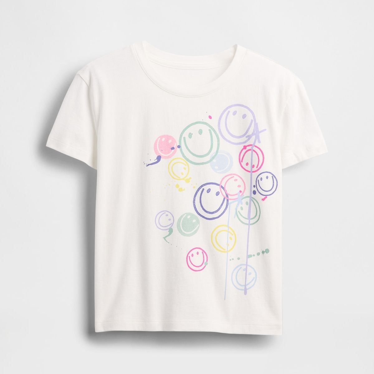 GAP - Polera Niña Gap Manga Corta Graficas Blanco