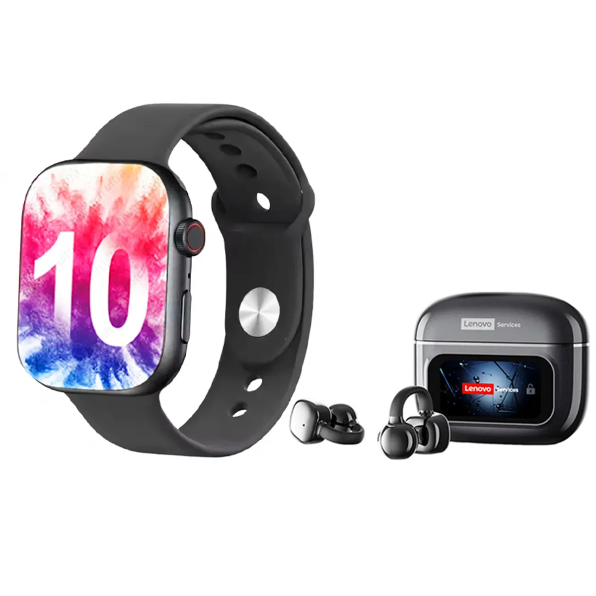 LENOVO - Audífonos Lenovo RS107 Negro Bluetooth y S10 P Reloj inteligente