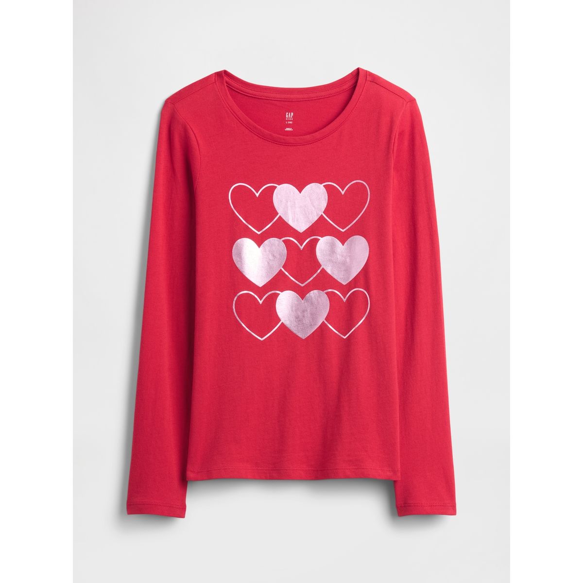 GAP - Polera Niña Gap Manga Larga Rojo