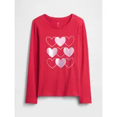 GAP - Polera Niña Manga Larga Rojo