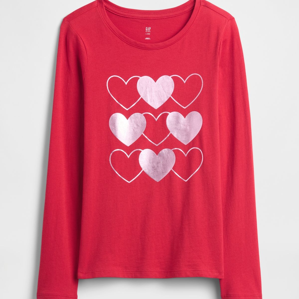 GAP - Polera Niña Gap Manga Larga Rojo