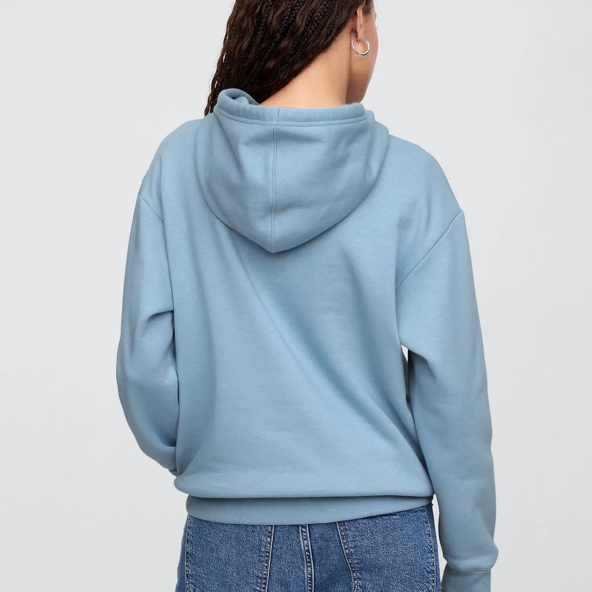 GAP - Polerón Mujer Con Gorro Sin Cierre Logo Azul Gap