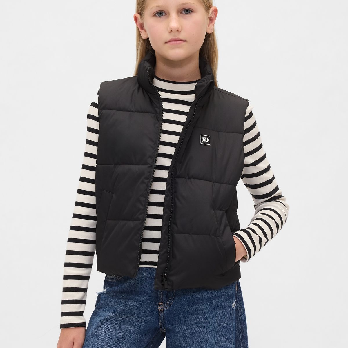 GAP - Chaqueta Niña Vest Negro Gap