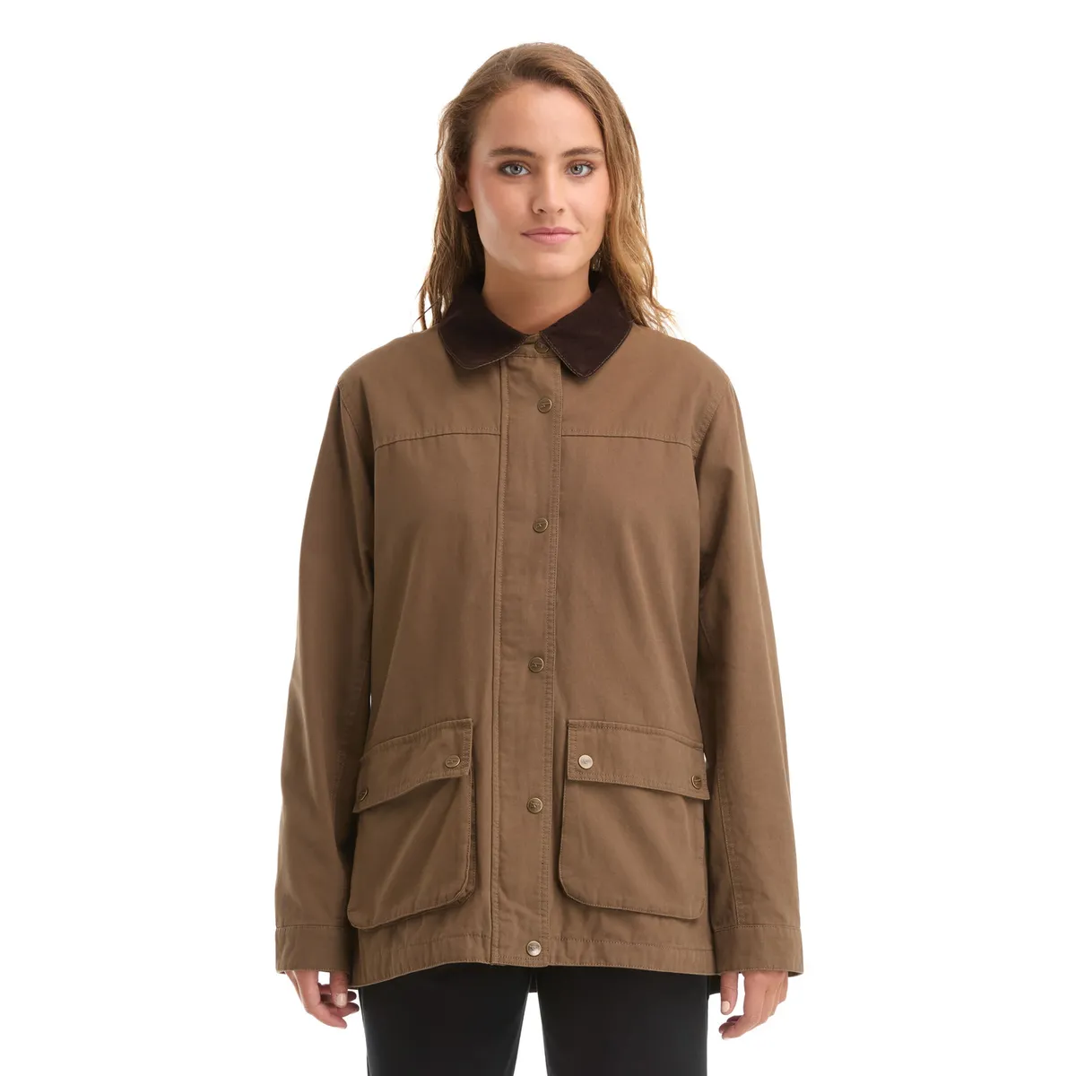 PANAMA JACK - Chaqueta Mujer Canvas Franela Verde Panama Jack