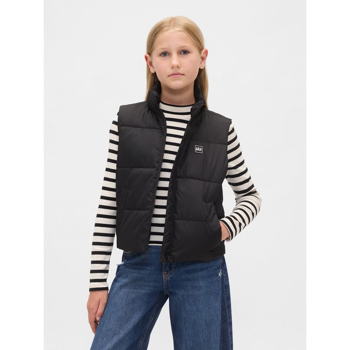 GAP - Chaqueta Niña Vest Negro Gap