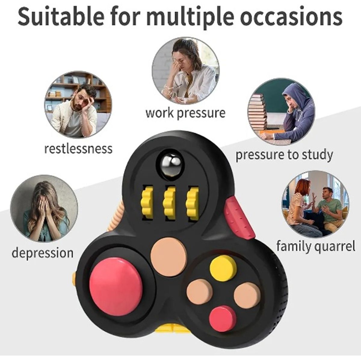 GENERICO - JUGUETE SENSORIAL FIDGET ANTI ESTRES NEGRO