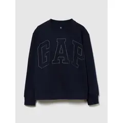 GAP - Polera Niño Logo Manga Larga Azul