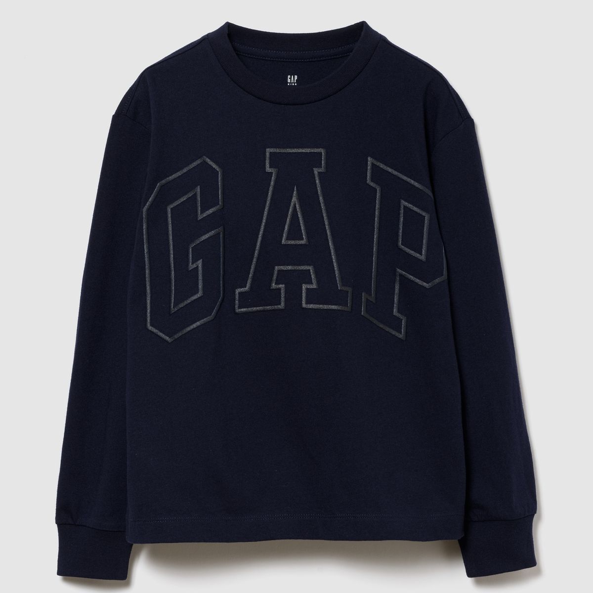 GAP - Polera Niño Logo Manga Larga Azul Gap