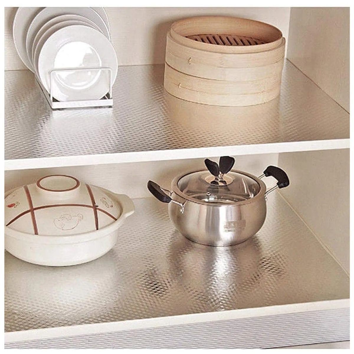 GENERICO - Papel Aluminio Autoadhesivo Cocina Pared Muro 10mts X 60cm Plateado