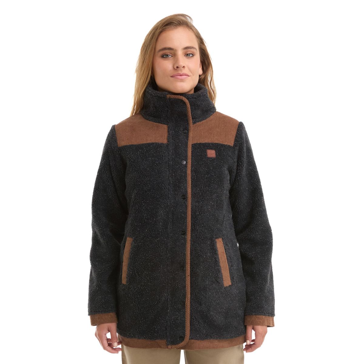 PANAMA JACK - Chaqueta Mujer Sherpa Polar Jaspeado Negro Panama Jack