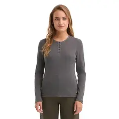 PANAMA JACK - Polera Mujer Manga Larga Rib Jaspeado Gris