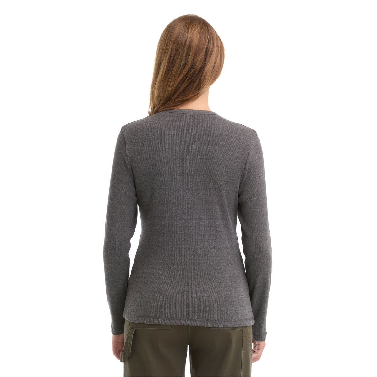PANAMA JACK - Polera Mujer Manga Larga Rib Jaspeado Gris Panama Jack