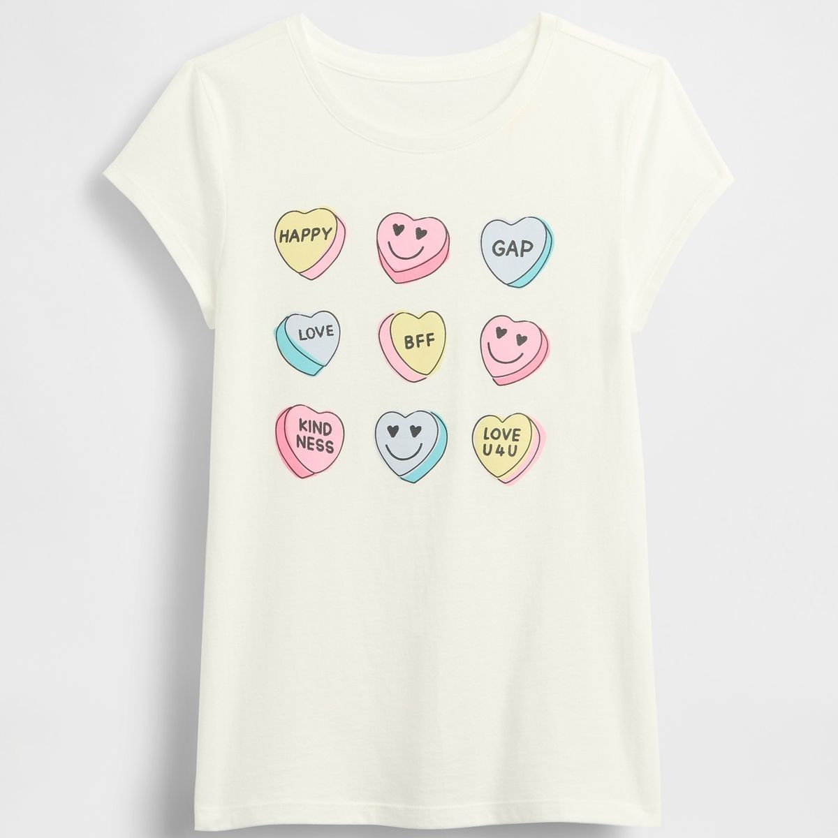 GAP - Polera Niña Manga Corta Blanco Gap