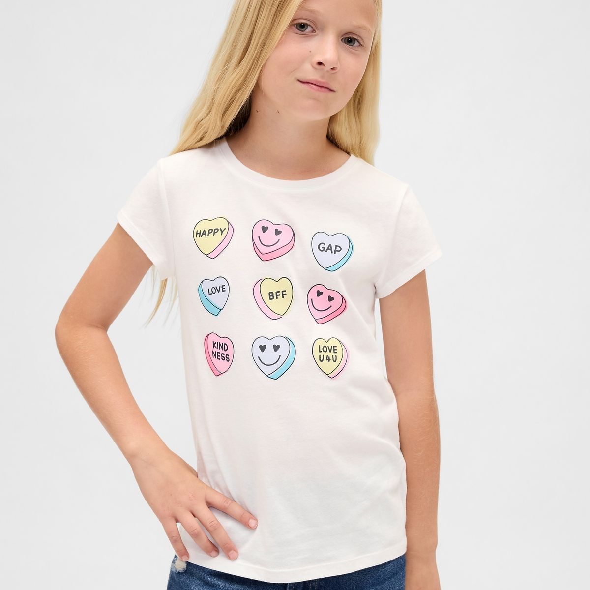 GAP - Polera Niña Manga Corta Blanco Gap