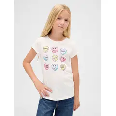 GAP - Polera Niña Manga Corta Blanco