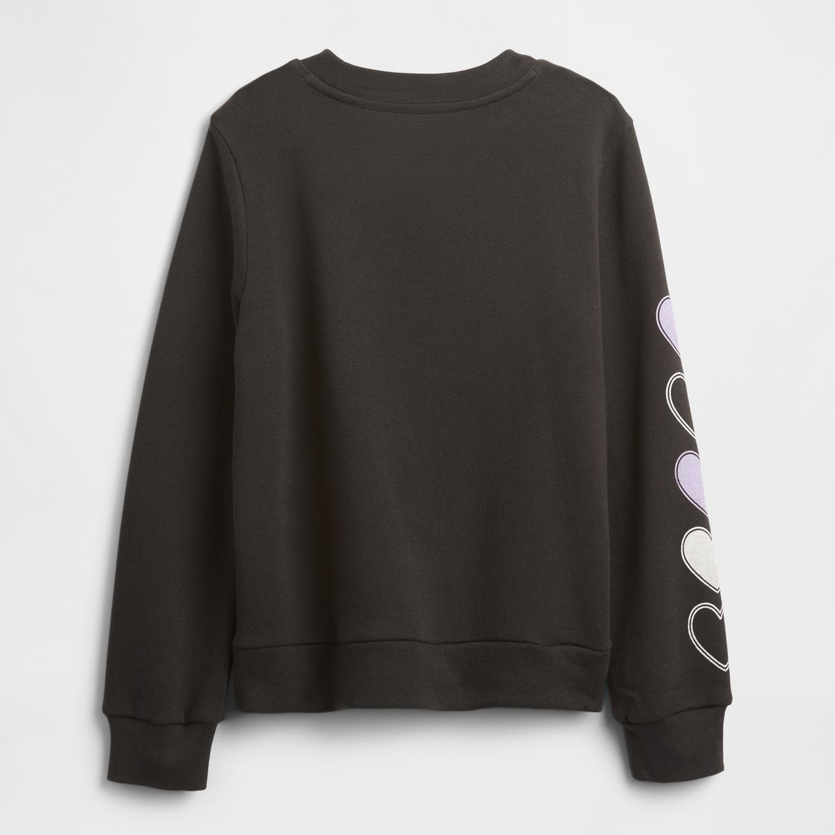 GAP - Polerón Niña Sin Gorro Sin Cierre Logo Crew Negro Gap