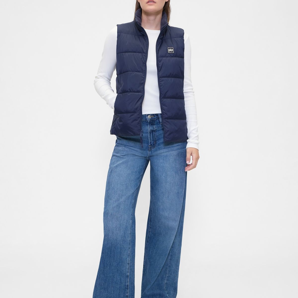 GAP - Chaqueta Mujer Vest Azul Gap