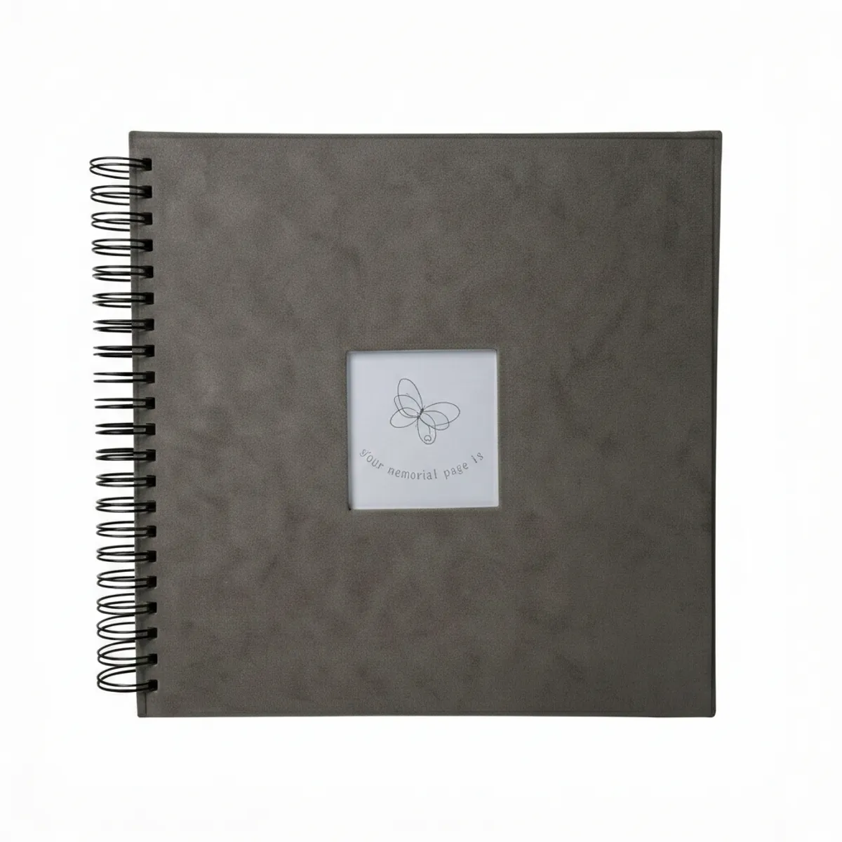 GENERICO - Álbum de Fotos Scrapbook Grande 30x34cm Gris - Hojas Negras
