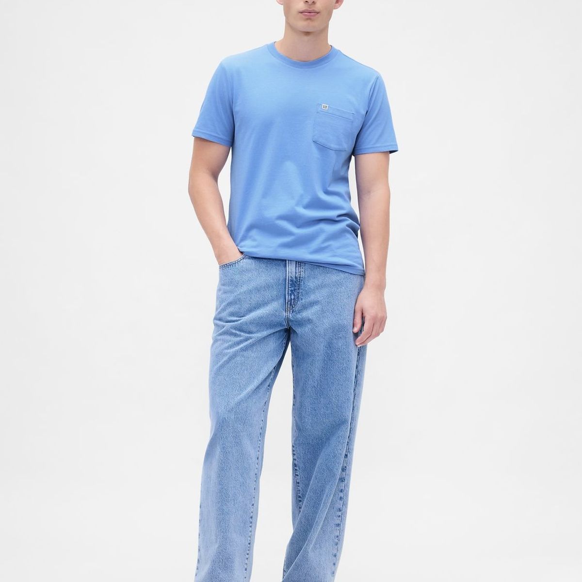GAP - Polera Hombre Gap Manga Corta Pocket Azul