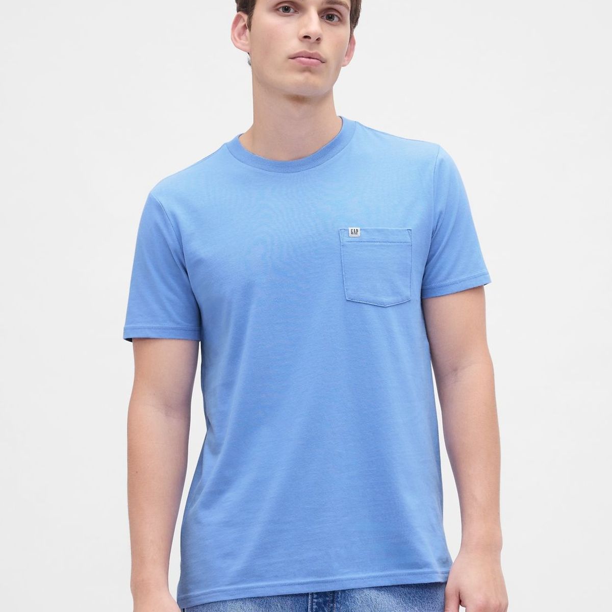 GAP - Polera Hombre Gap Manga Corta Pocket Azul