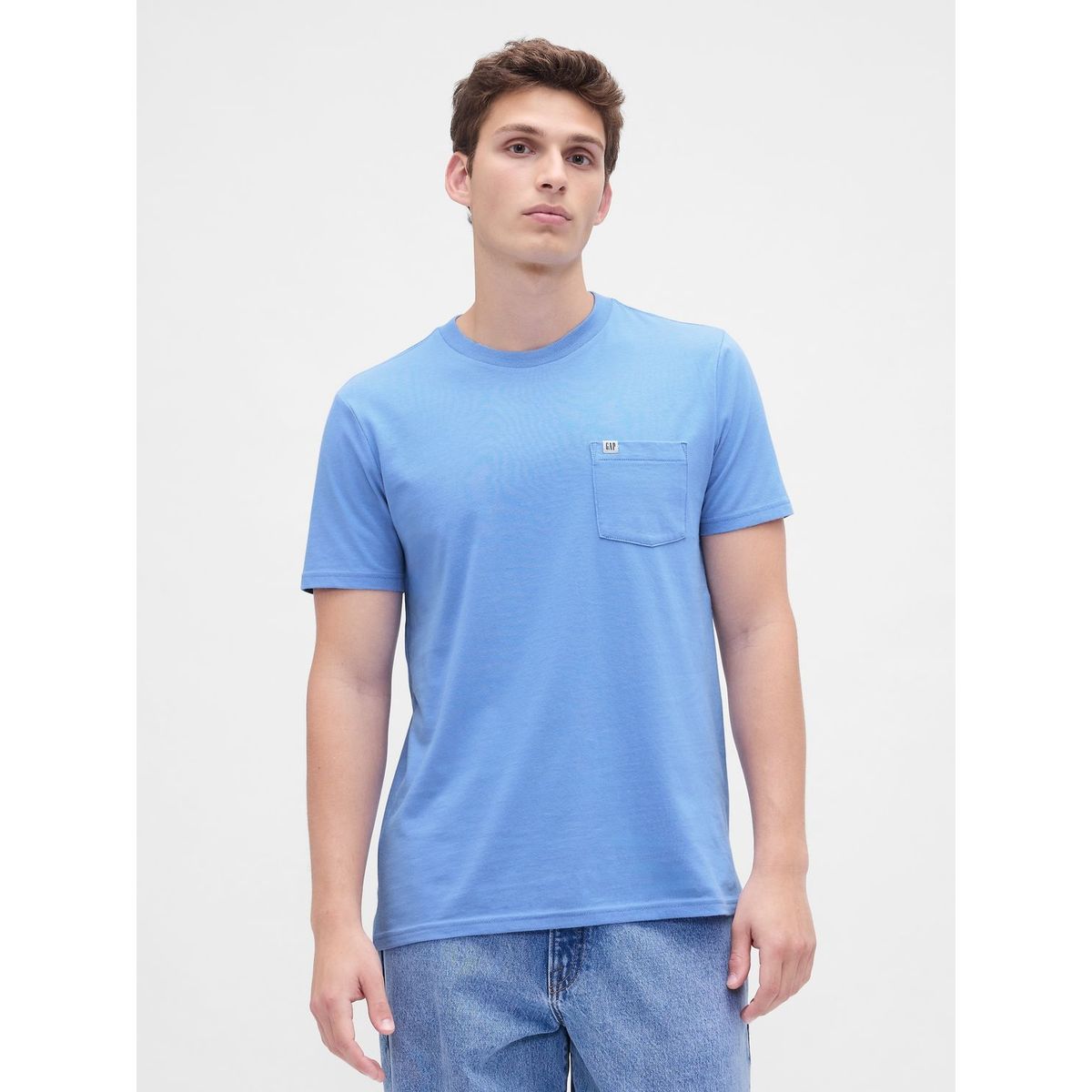 GAP - Polera Hombre Gap Manga Corta Pocket Azul