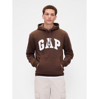 Polerón Hombre Con Gorro Sin Cierre Logo Café