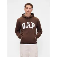 Polerón Hombre Con Gorro Sin Cierre Logo Café