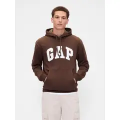 GAP - Polerón Hombre Con Gorro Sin Cierre Logo Café