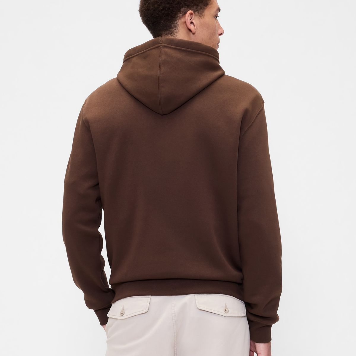 GAP - Polerón Hombre Con Gorro Sin Cierre Logo Café Gap