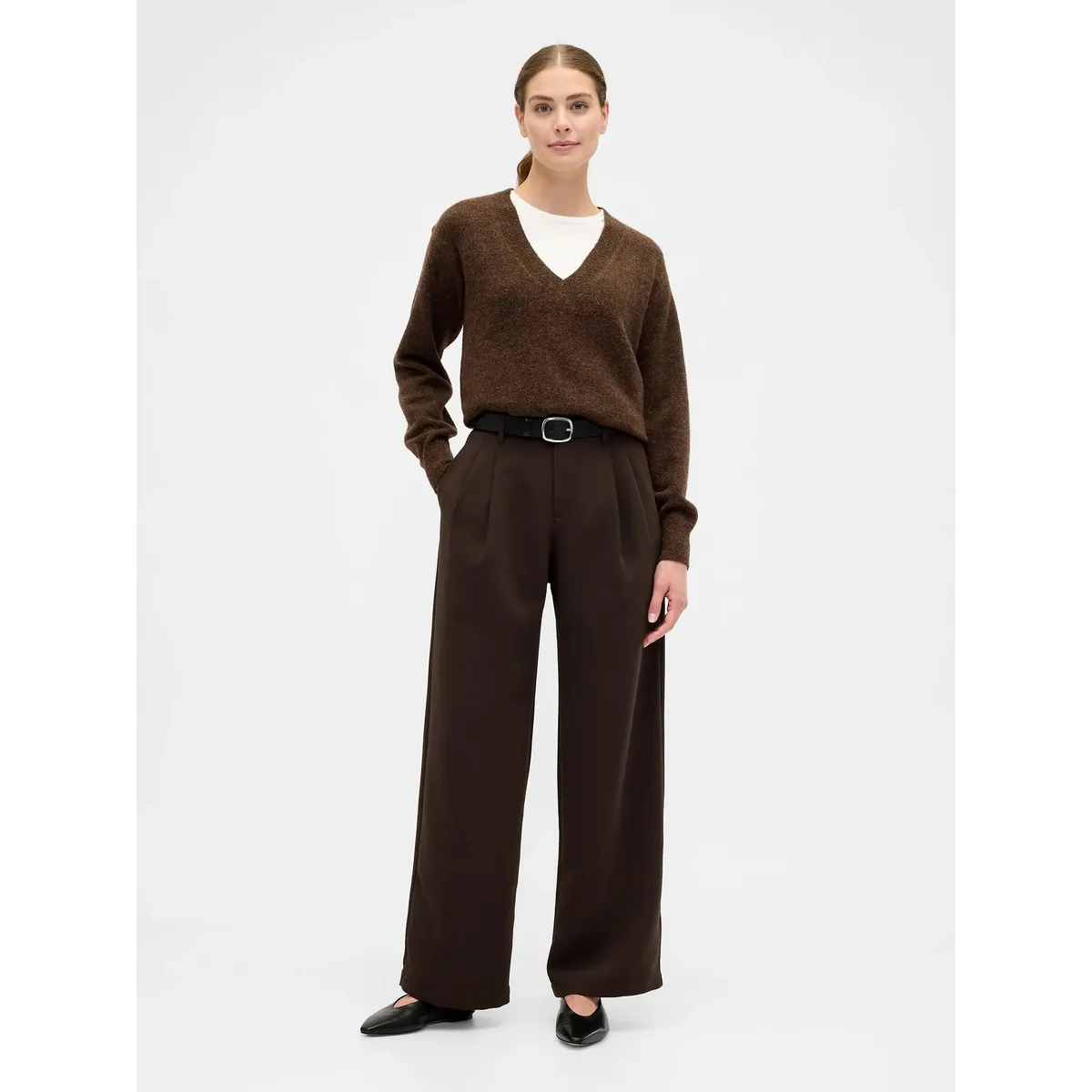 GAP - Pantalón Mujer Trousers Café Gap