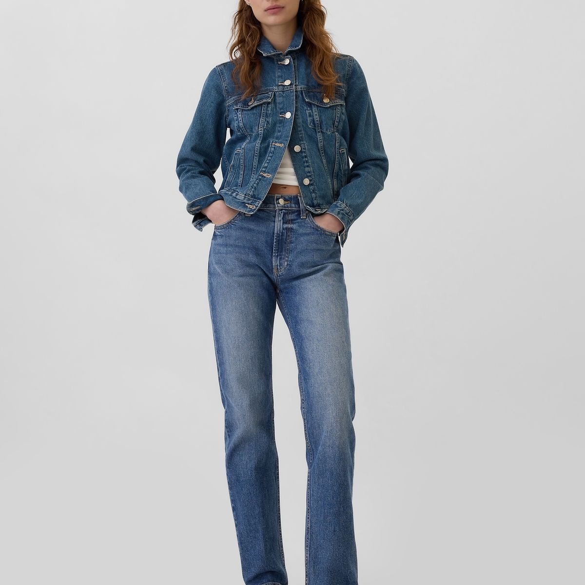 GAP - Jeans Mujer Straight Azul Gap