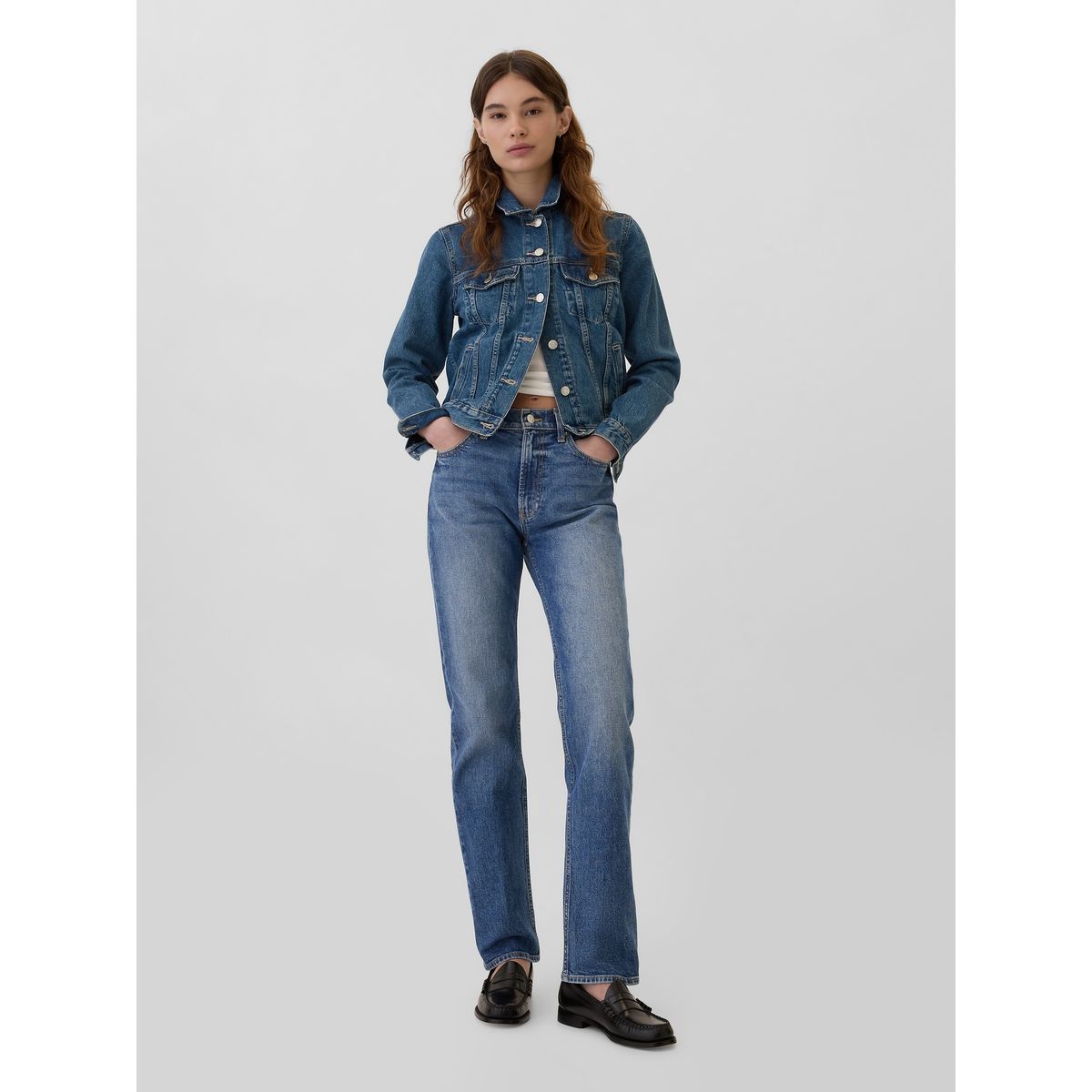 GAP - Jeans Mujer Straight Azul Gap