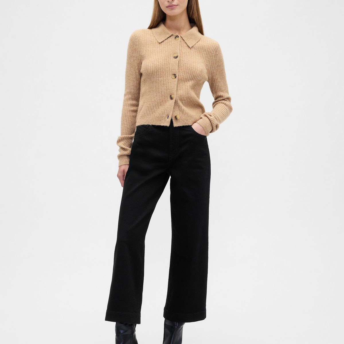 GAP - Jeans Mujer Wide Leg Negro Gap