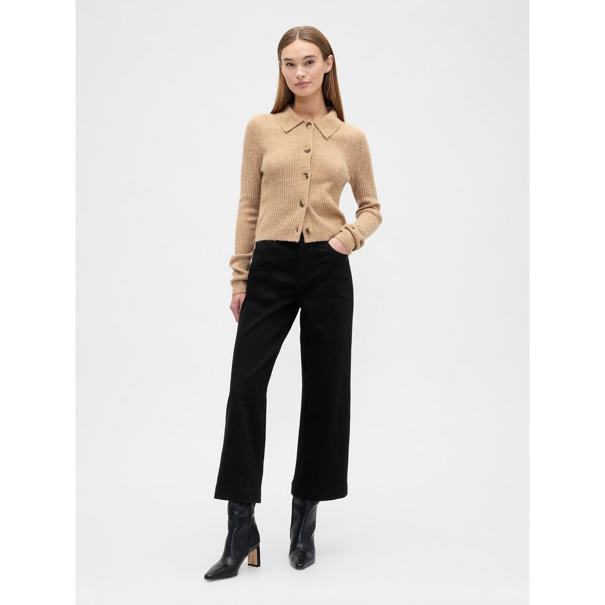 GAP - Jeans Mujer Wide Leg Negro Gap