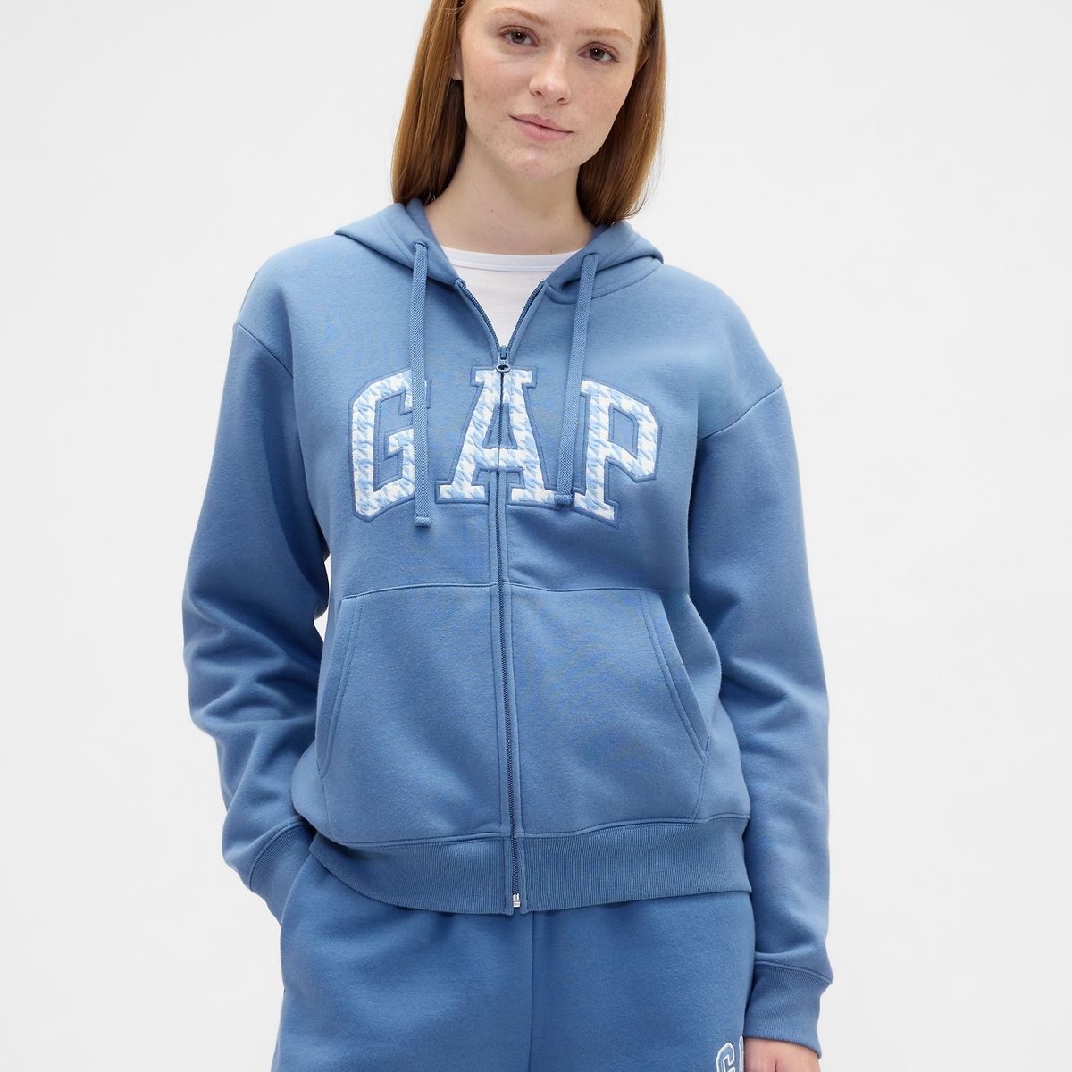 GAP - Polerón Mujer Con Gorro Con Cierre Logo Azul Gap